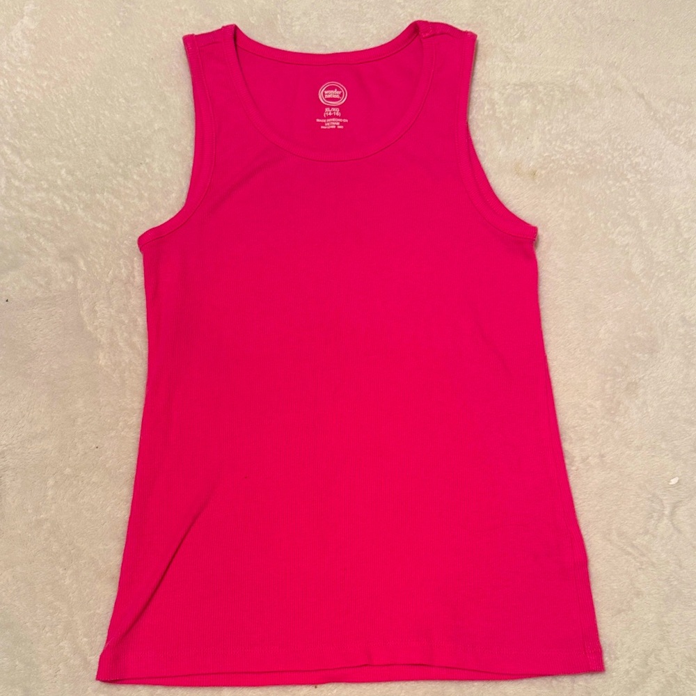 💗 Pink Ribbed Tank Top